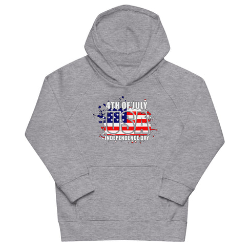 4th Of July USA Independence Day Kids eco hoodie - Mainstream Freedom