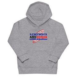Remember And Honor Memorial Day Kids eco hoodie - Mainstream Freedom