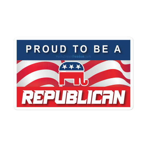 Proud To Be A Republican Bubble-free stickers - Mainstream Freedom