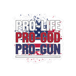 Pro-Life Pro-God Pro-Gun Bubble-free stickers - Mainstream Freedom