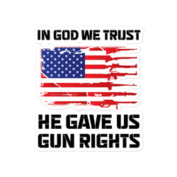 In God We Trust, He Gave Us Gun Rights Bubble-free stickers - Mainstream Freedom