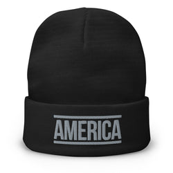 America Embroidered Beanie - Mainstream Freedom