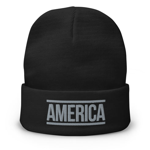 America Embroidered Beanie - Mainstream Freedom