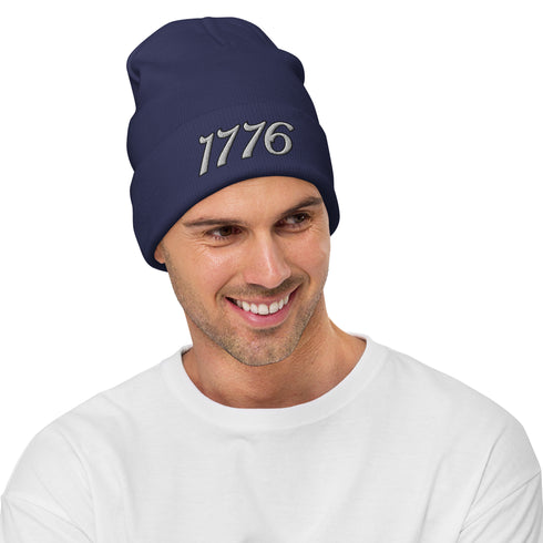 1776 Embroidered Independence Day Beanie - Mainstream Freedom