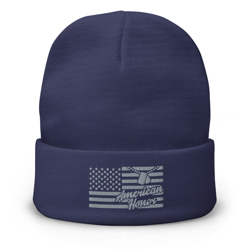 American Honor Embroidered Beanie - Mainstream Freedom