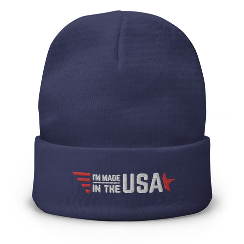 I'm Made In The USA Embroidered Beanie - Mainstream Freedom