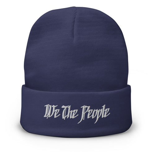 We The People Embroidered Beanie - Mainstream Freedom