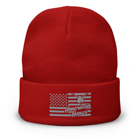American Honor Embroidered Beanie - Mainstream Freedom