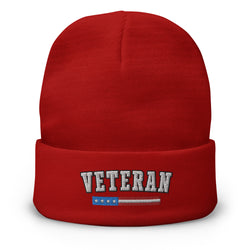 Veteran Embroidered Beanie - Mainstream Freedom