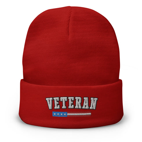Veteran Embroidered Beanie - Mainstream Freedom