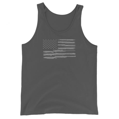 Grunge American Flag with Guns Men's Tank Top - Mainstream Freedom