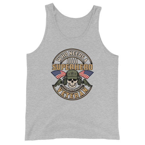 Who Needs A Superhero When Your Dad Is A Veteran Men's Tank Top - Mainstream Freedom
