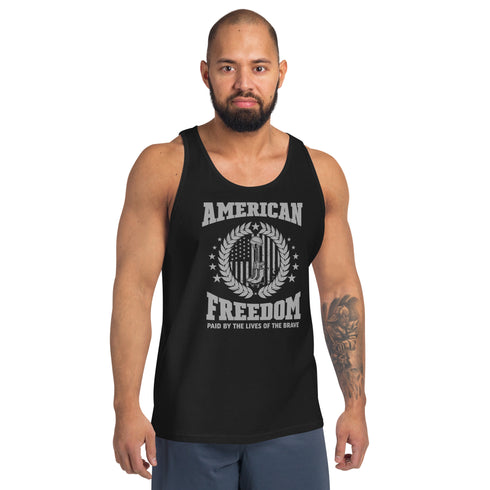American Freedom Paid By The Lives Of The Brave - Men's Tank Top - Mainstream Freedom