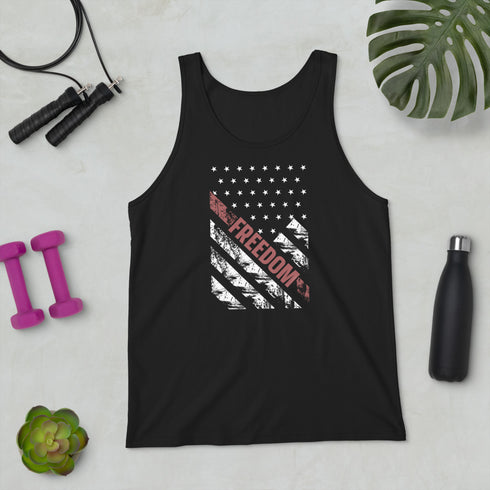Freedom Grunge Flag Men's Tank Top - Mainstream Freedom