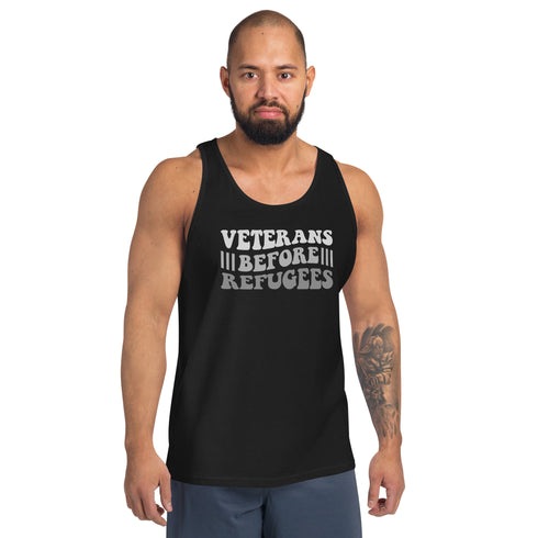 Veterans Before Refugees Men's Tank Top - Mainstream Freedom