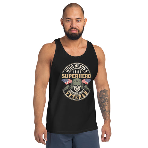 Who Needs A Superhero When Your Dad Is A Veteran Men's Tank Top - Mainstream Freedom