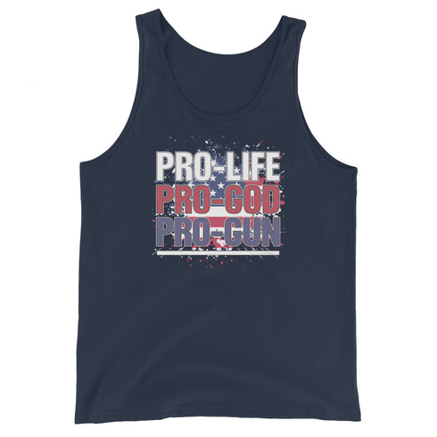 Pro-Life Pro-God Pro-Gun - Men's Tank Top - Mainstream Freedom