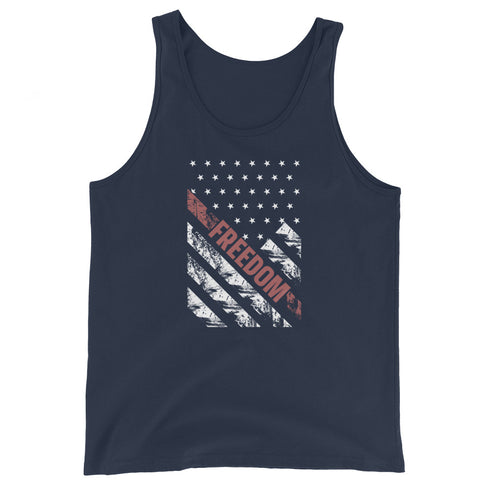 Freedom Grunge Flag Men's Tank Top - Mainstream Freedom