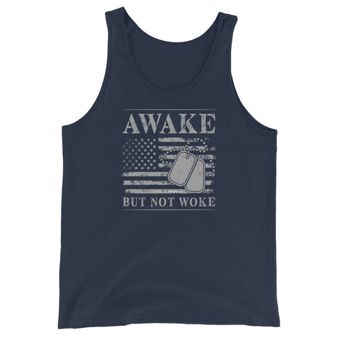 Awake But Not Woke Men's Tank Top - Mainstream Freedom