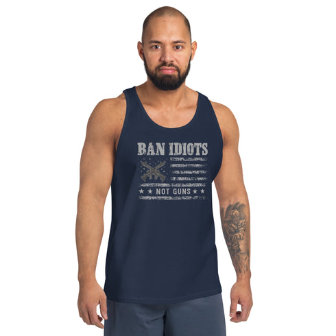 Ban Idiots Not Guns Men's Tank Top - Mainstream Freedom