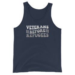 Veterans Before Refugees Men's Tank Top - Mainstream Freedom