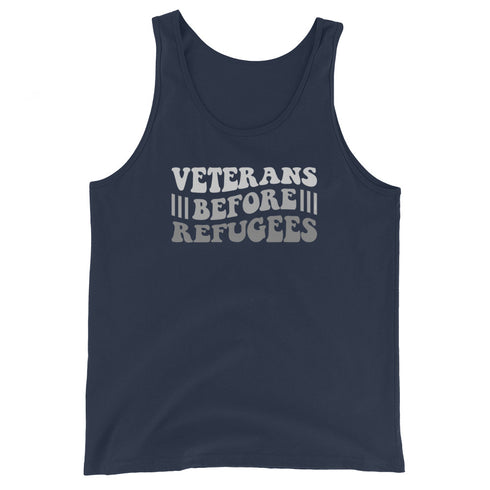 Veterans Before Refugees Men's Tank Top - Mainstream Freedom