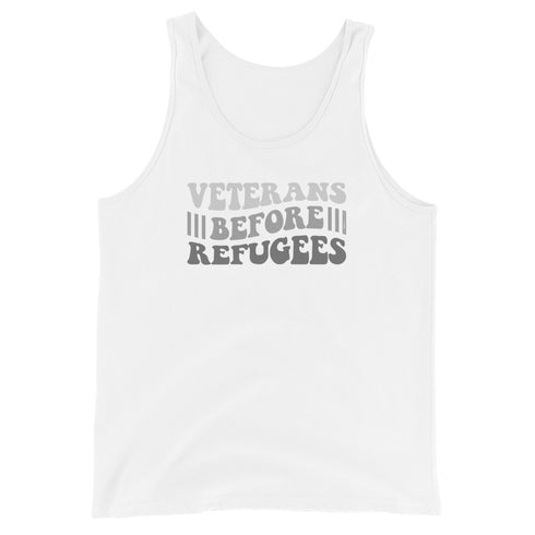 Veterans Before Refugees Men's Tank Top - Mainstream Freedom