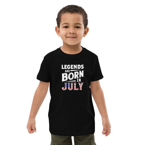 Legends Are Born In July Organic cotton kids Independence Day t-shirt - Mainstream Freedom