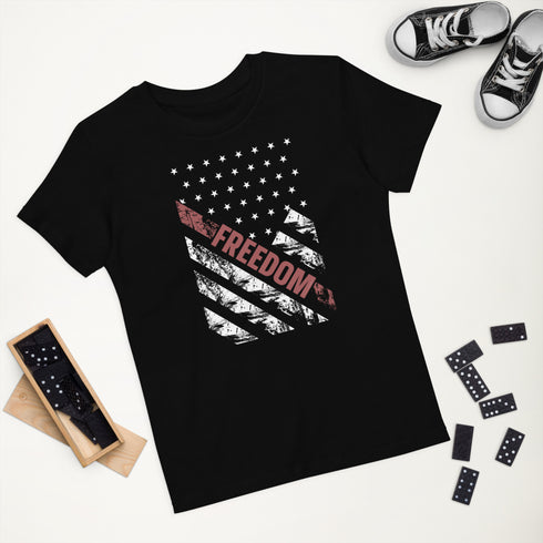 Freedom Grunge Flag Organic cotton kids t-shirt - Mainstream Freedom