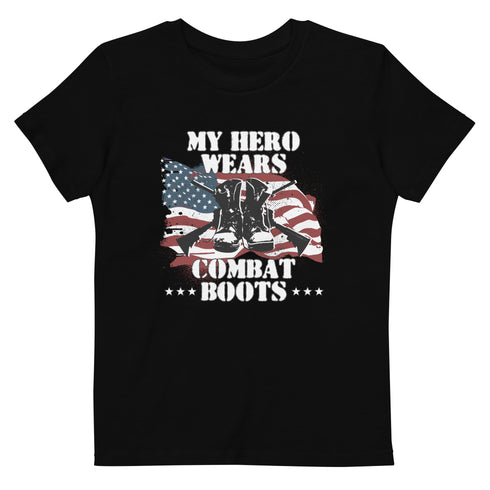 My Hero Wears Combat Boots Organic cotton kids t-shirt - Mainstream Freedom