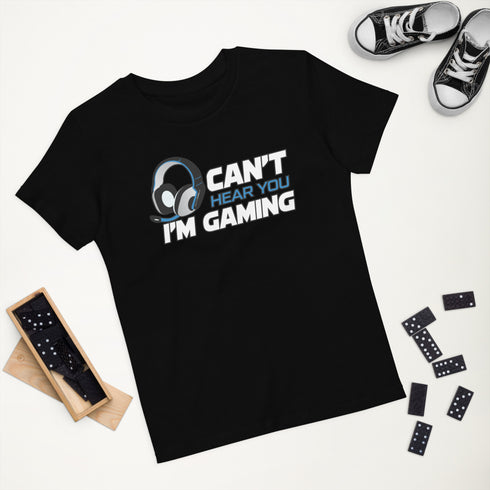 Can't Hear You I'm Gaming Organic cotton kids t-shirt - Mainstream Freedom