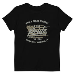 With A Great Country Comes Great Responsibility Organic cotton kids t-shirt - Mainstream Freedom