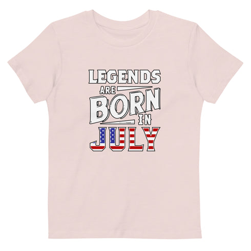 Legends Are Born In July Organic cotton kids Independence Day t-shirt - Mainstream Freedom