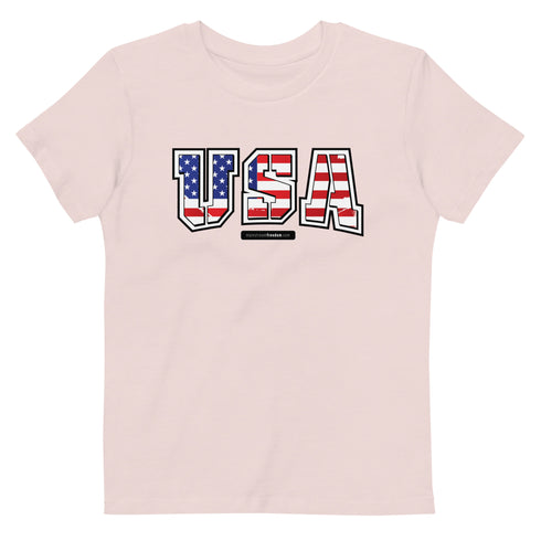 USA flag Organic cotton kids t-shirt - Mainstream Freedom