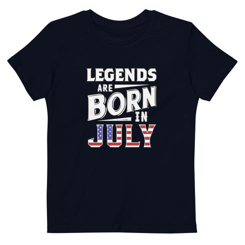 Legends Are Born In July Organic cotton kids Independence Day t-shirt - Mainstream Freedom
