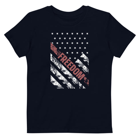 Freedom Grunge Flag Organic cotton kids t-shirt - Mainstream Freedom