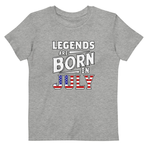 Legends Are Born In July Organic cotton kids Independence Day t-shirt - Mainstream Freedom