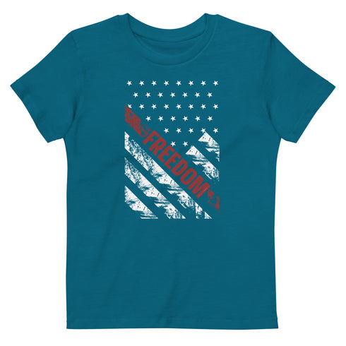 Freedom Grunge Flag Organic cotton kids t-shirt - Mainstream Freedom