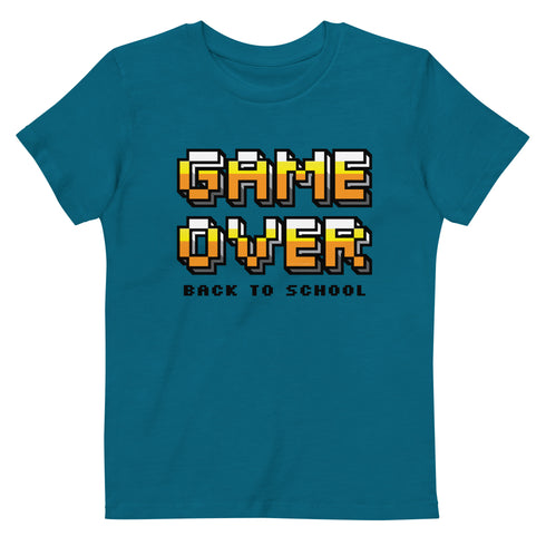 Game Over Back To School Organic cotton kids t-shirt - Mainstream Freedom