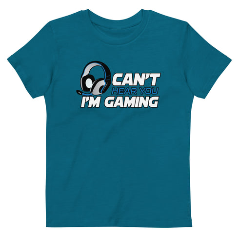 Can't Hear You I'm Gaming Organic cotton kids t-shirt - Mainstream Freedom