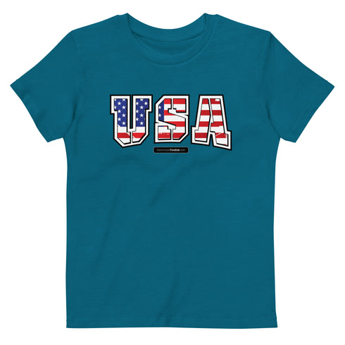 USA flag Organic cotton kids t-shirt - Mainstream Freedom