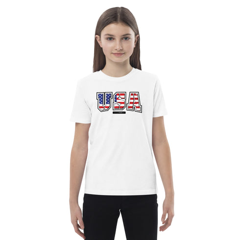 USA flag Organic cotton kids t-shirt - Mainstream Freedom