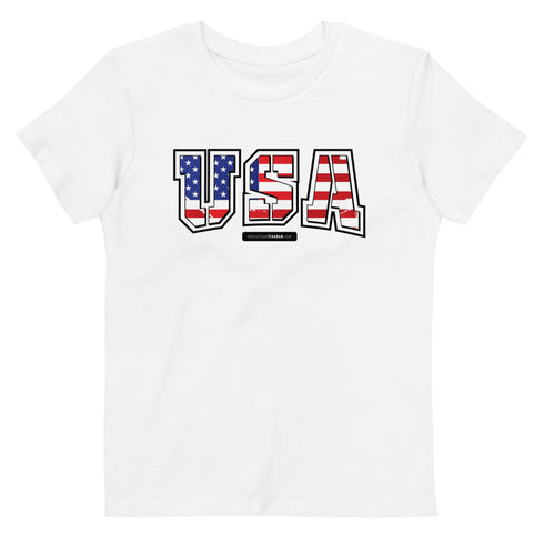 USA flag Organic cotton kids t-shirt - Mainstream Freedom