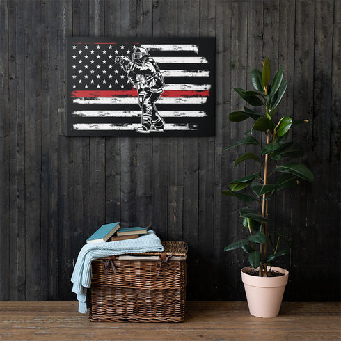 Thin Red Line Firefighter Canvas - Mainstream Freedom