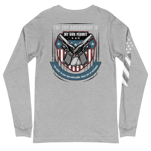 The 2nd Amendment Is My Gun Permit - The Right To Keep And Bear Arms, Shall Not Be Infringed Pro Guns Unisex Long Sleeve Tee - Mainstream Freedom