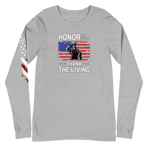 Honor The Fallen Thank The Living Unisex Long Sleeve Tee - Mainstream Freedom