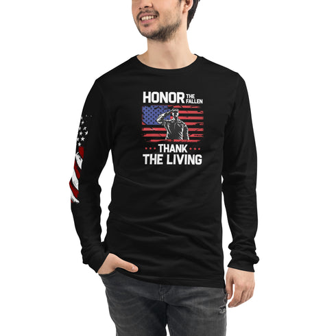 Honor The Fallen Thank The Living Unisex Long Sleeve Tee - Mainstream Freedom