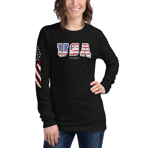USA Unisex Long Sleeve Tee - Mainstream Freedom