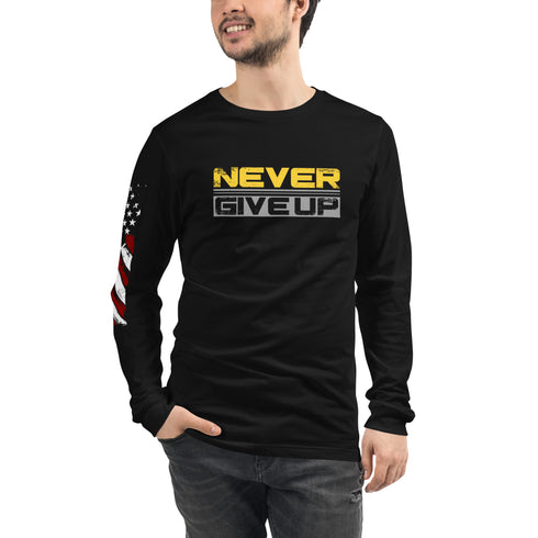 Never Give Up Unisex Long Sleeve Tee - Mainstream Freedom