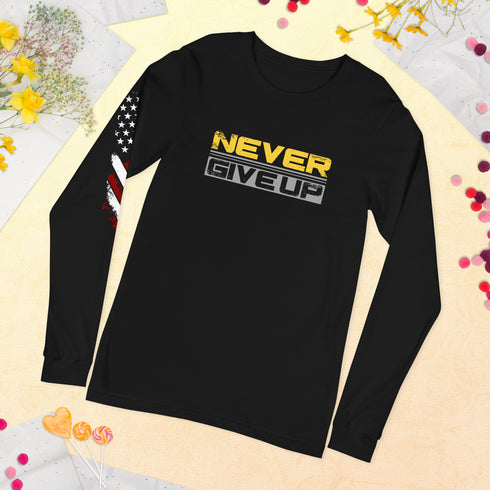 Never Give Up Unisex Long Sleeve Tee - Mainstream Freedom